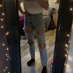 Urban outfitters distressed mom jeans